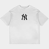 NY Yankees Home Game Oversized White Tee